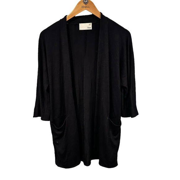 Aritzia Sweaters - Wilfred aritzia Cardigan Open Front Pockets Size XXS small Grandpa black sweater